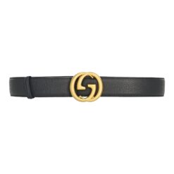 Leather Belt Gold Buckle 40 mm