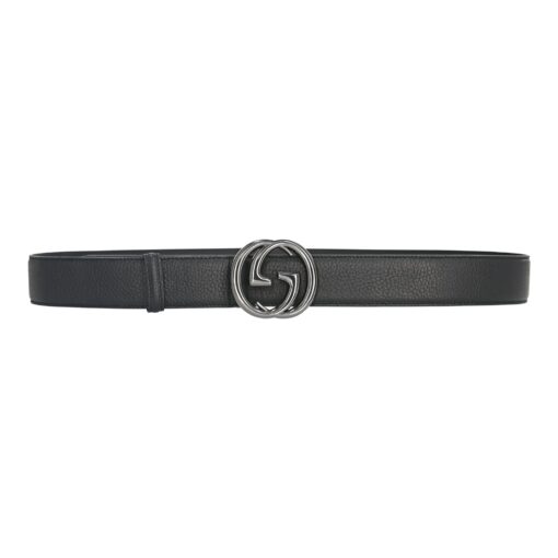Leather Belt Silver / Chromium Buckle 40 mm - Image 6