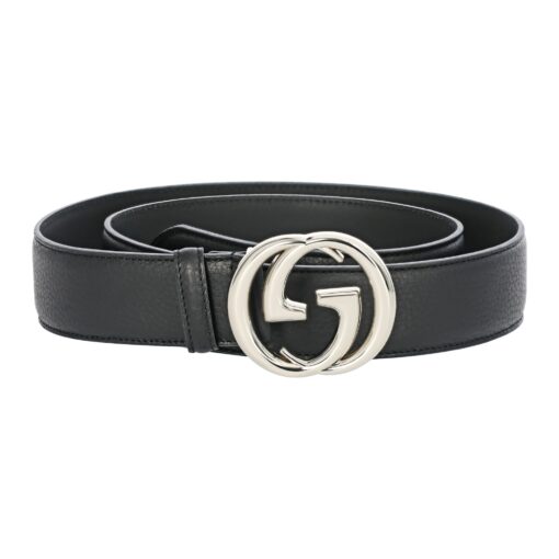 Leather Belt Silver / Chromium Buckle 40 mm - Image 3