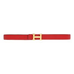 Reversible H Leather Belt Double Color Black & Red