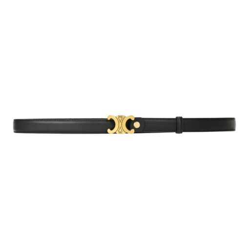 TRIOMPHE BELT IN TAURILLON LEATHER BLACK