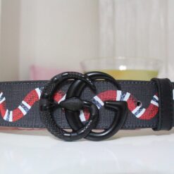 Black Buckle Snake Design Leather - Brands Gateway