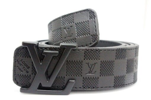 Black Damier Leather Belt - Brands Gateway