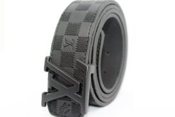 Black Damier Leather Belt - Brands Gateway