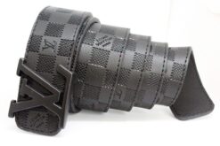 Black Damier Leather Belt - Brands Gateway