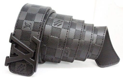 Black Damier Leather Belt - Brands Gateway