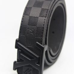 Black Damier Leather Belt - Brands Gateway