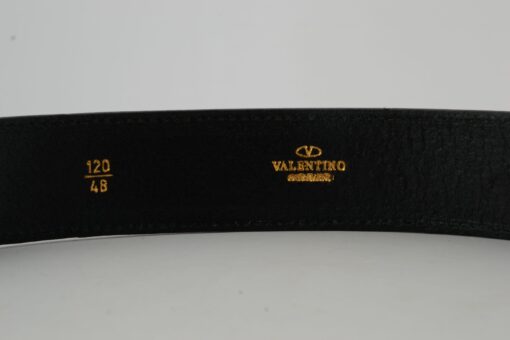Black V Gold Buckle Leather Belt - Brands Gateway