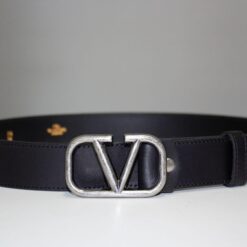 Valentino Garavani Black Leather Belt