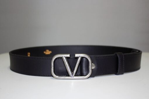 Valentino Garavani Black Leather Belt