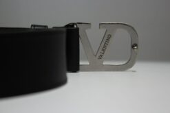 Black V Silver Buckle Leather Belt - Brands Gateway