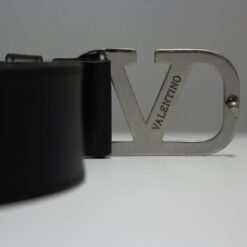 Black V Silver Buckle Leather Belt - Brands Gateway