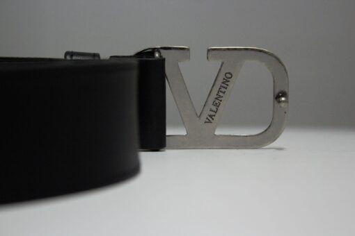 Black V Silver Buckle Leather Belt - Brands Gateway