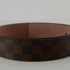 Brown Damier Gold Buckle Leather Belt - Brands Gateway