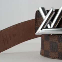 Brown Damier New Silver Buckle Leather Belt - Brands Gateway