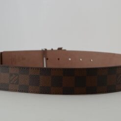 Brown Damier New Silver Buckle Leather Belt - Brands Gateway