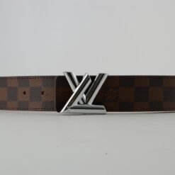 Brown Damier New Silver Buckle Leather Belt - Brands Gateway