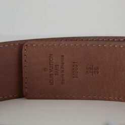 Brown Damier Silver Buckle Leather Belt - Brands Gateway