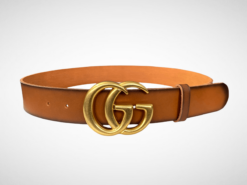 Gucci Brown Leather Belt Gold & Silver Buckle
