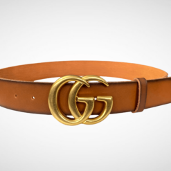Gucci Brown Leather Belt Gold & Silver Buckle