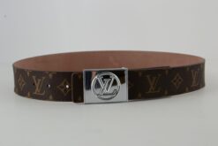 Brown Monogram New Buckle Leather Belt - Brands Gateway