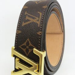 Brown Monogram style Leather Belt Amazing - Brands Gateway
