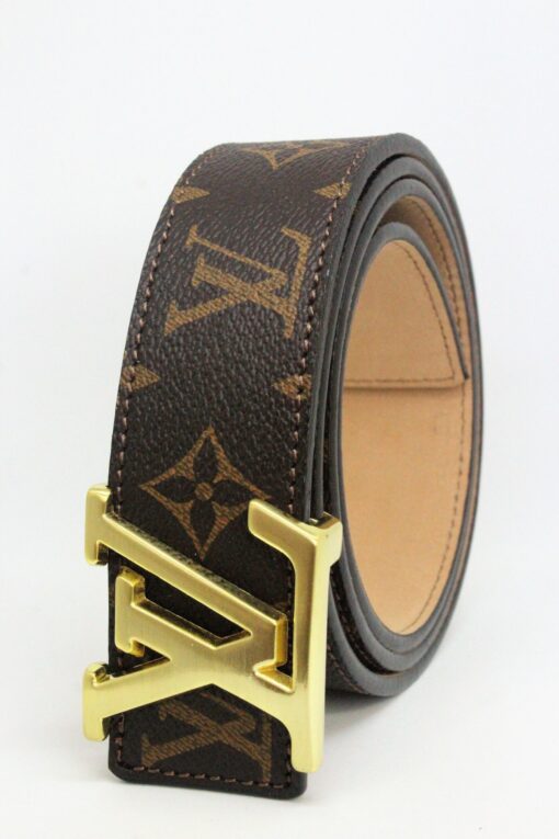 Brown Monogram style Leather Belt Amazing - Brands Gateway