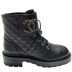 Calfskin Quilted Combat Boots