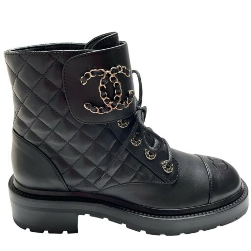 Calfskin Quilted Combat Boots