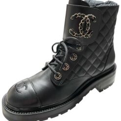 Calfskin Quilted Combat Boots
