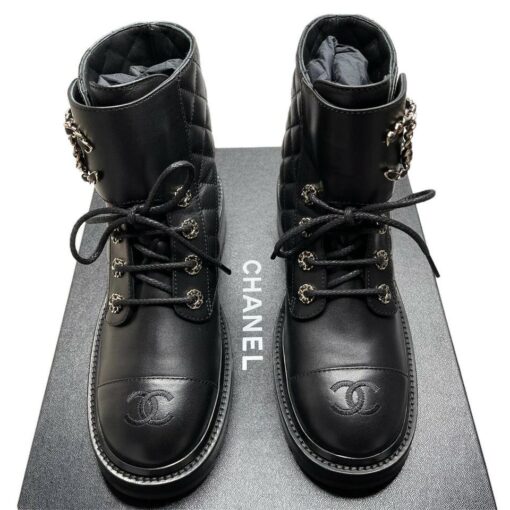 Calfskin Quilted Combat Boots