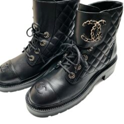 Calfskin Quilted Combat Boots