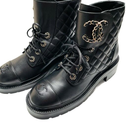 Calfskin Quilted Combat Boots