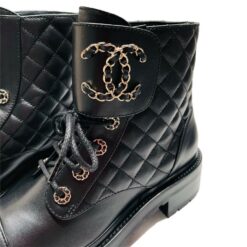 Calfskin Quilted Combat Boots