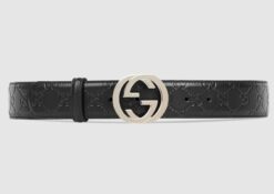 Signature Leather Belt Black - Brands Gateway