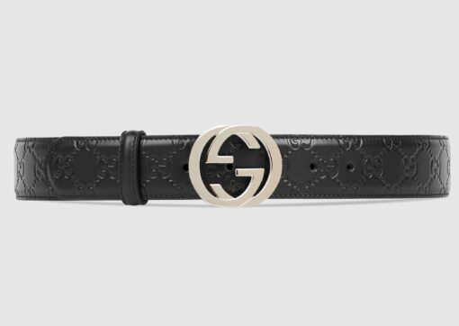 Signature Leather Belt Black - Brands Gateway