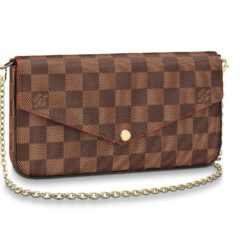 Félicie Pochette Brown Damier - Brands Gateway