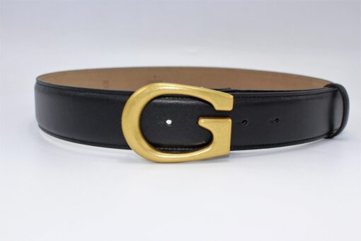 Gucci G Bronze Buckle Leather Belt 40mm