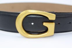 Gucci G Bronze Buckle Leather Belt 40mm
