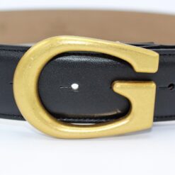 Gucci G Bronze Buckle Leather Belt 40mm