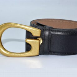 Gucci G Bronze Buckle Leather Belt 40mm