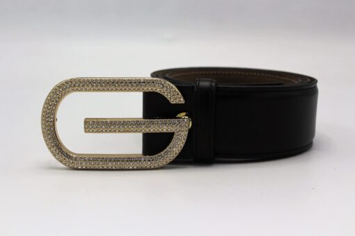 Gucci G Diamond Gold Buckle Leather Belt 40mm