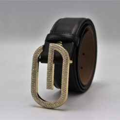 Gucci G Diamond Gold Buckle Leather Belt 40mm