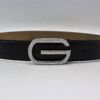 Gucci G Diamond Silver Buckle Leather Belt 40mm