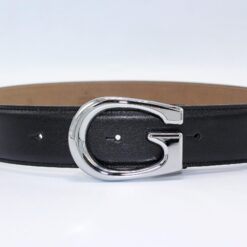 Gucci G Silver Buckle Leather Belt 40mm