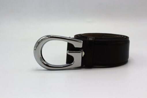 Gucci G Silver Buckle Leather Belt 40mm
