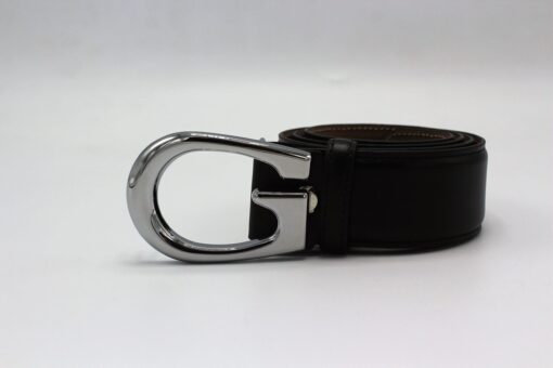 Gucci G Silver Buckle Leather Belt 40mm