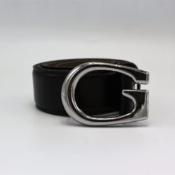Gucci G Silver Buckle Leather Belt 40mm