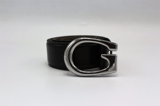 Gucci G Silver Buckle Leather Belt 40mm