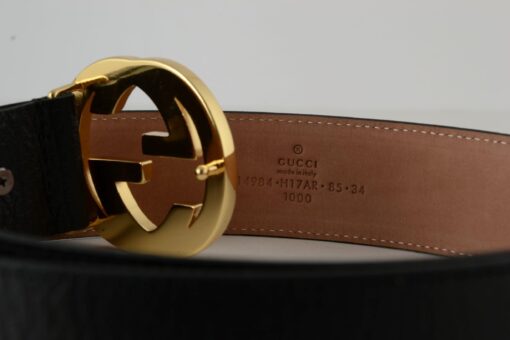 Gucci Red Green Stripe Belt with Gold Buckle